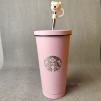 Inventory cleaning low price! Starbucks pink straw cup cold and heat preservation large capacity coffee cup stainless steel cup