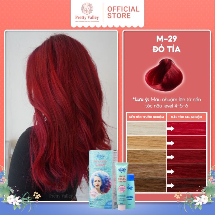 Tạo nét quyến rũ và bí ẩn cho mái tóc của bạn với thuốc nhuộm tóc đỏ tía. Bạn sẽ thấy cảm giác thú vị và sảng khoái khi tạo ra một phong cách riêng biệt và đặc trưng cho bộ tóc của mình. Hãy để thuốc nhuộm tóc đỏ tía giúp bạn biến mình thành người phụ nữ quyến rũ và nổi bật.