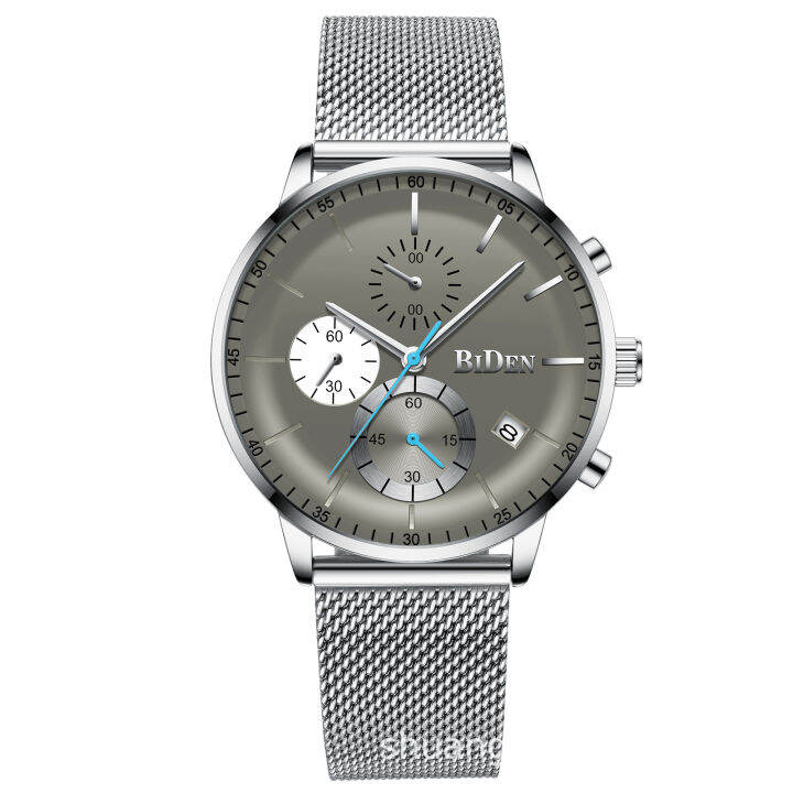 hot-item-biden-biden-mens-multifunctional-watch-stainless-steel-strap-hot-waterproof-quartz-watch-yy