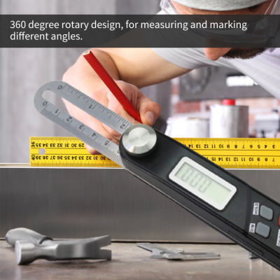 190มิลลิเมตรเครื่องมือดิจิตอลมุม Inclinometer มุมเครื่องชั่งดิจิตอลสแตนเลสอิเล็กทรอนิกส์ Goniometer ไม้โปรแทรกเตอร์ตรวจจับมุม