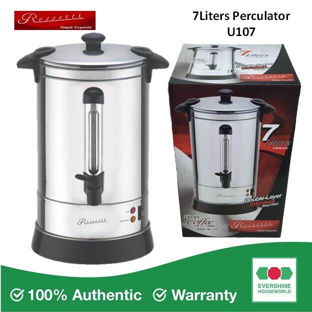 ROSSETTI ELECTRIC STAINLESS STEEL BODY COFFEE URN (7 LITERS OR 8 LITERS