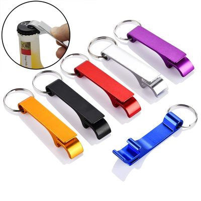 Color Bottle Opener Metal Beer Drink Can Keychain Small Practical Flat Suitable