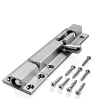 304 Stainless Steel Drawing Door Bolt 15cm Thickening Surface Mounted Wooden Gate Anti-theft Door Window Latch Lock Bolts Door Hardware Locks Metal fi