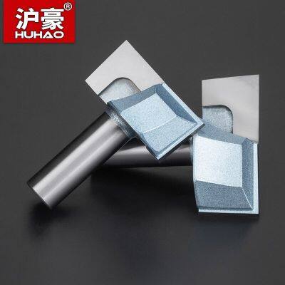 HUHAO 1/2 Shank Industrial Flat End Mill งานไม้ เครื่องมือ มีดด้านล่าง เจาะ Router Bit ไม้ MDF ไม้อัด ใบมีดเหล็กทังสเตน