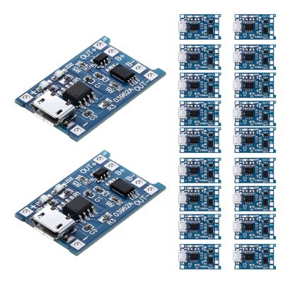 20 Pieces Charging Module Battery Charging Board with Battery Protection BMS 5V -USB 1A 18650 Charge Module