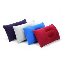 หมอนเป่าลม Soft Flocking Travel Pillow Protable Square Pillow Pvc Surface Small Without Peculiar Smell Soft Inflatable