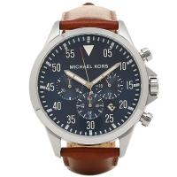 นาฬิกาข้อมือผู้ชาย Michael Kors Gage Chronograph Blue Dial Brown Leather Mens Watch MK8362