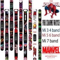 ✕ Avengers Spiderman pasek dla Xiaomi Mi zespół 7 6 5 4 3 silikonowy pasek na rękę dla Xiaomi Mi zespół 3 4 5 bransoletka Miband 7 dla człowieka