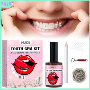 Tooth Gem Kit Teeth Gems Teeth Gems Kit Teeth Jewelry Kit With Glue and  Light Teeth Diamonds Jewel Kit DIY - Professional Fashionable Tooth Crystal  Kit Safe Simple and Convenient for Starter