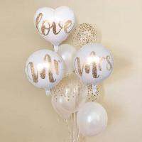 18inch Round Gold Glitter Print Mr Mrs LOVE foil Balloons bride to be marriage Wedding Valentines Day Air Globos Supplies