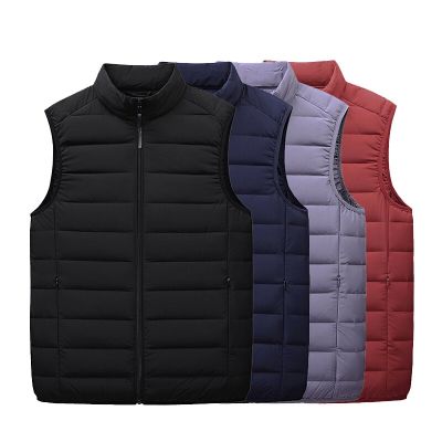 ZZOOI Winter Mens Ultralight Sleeveless Duck Down Vest Warm Lightweight Waistcoat Solid Jackets Male Fashion Waterproof Zipper Coats