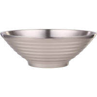 1Pc 304 Stainless Steel Ramen Bowl Large Heat-insulated Instant Noodles Container Kitchen Tableware