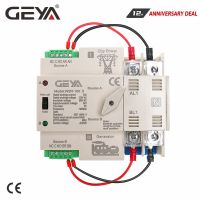 GEYA Din Rail 100A 2เสา ATS Power สวิตช์โอนอัตโนมัติ63A 100A 50/60Hz PC เกรด220V 110V City Power To Generator