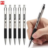 M&amp;G Retractable Metal Signature Ballpoint Gel Pens  0.5mm Fine Point Bullet Tip Black ink Smooth Writing Replace Blue Black Red Pens