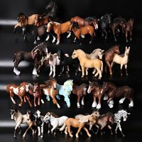 Action FiguresZZOOI Realistic Plastic Horse Figurines Wild Horse Arabian Hanoverian Pinto Mare and Stallion Detailed Miniature Horse Toy Cake Topper Action Figures