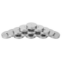 15 Packs Stainless Steel Regular Mouth Silver Jar Lids with Straw Hole Compatible with Jar