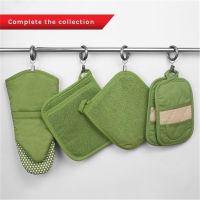 2Pcs Pot Mat Cotton Cloth Pot Holders Looped Gloves Terry Pot Kitchen Holders Cushion Pocket Tool Potholder Gloves