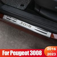 For Peugeot 3008 GT 2016 2017 2018 2019 2020 2021 2022 2023 3008GT MK2 Hybrid Car Door Sill Scuff Plate Cover Trim Accessories