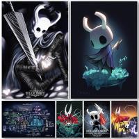 ✁ เกม Hollow Knight แผนที่เกมโปสเตอร์ HD พิมพ์ผ้าใบภาพวาด Hallownest โปสเตอร์ Wall Art ภาพ Boy Room ตกแต่งบ้าน