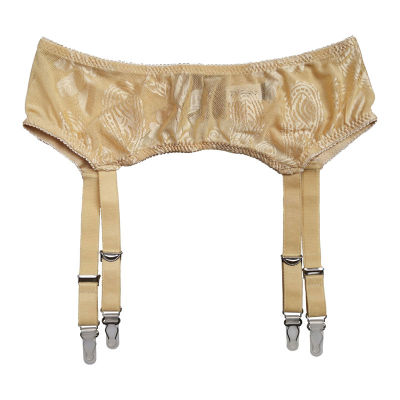 Golden Vintage Retro Metal Buckles Floral Wide Straps Women Garter Belt for Stockings Suspenders Sexy Lingerie S502G