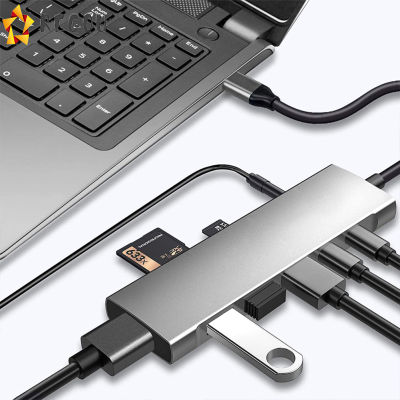 9 In 1สายอะแดปเตอร์โลหะ Usb C Hub จอแสดงผลคู่ Pd ชาร์จ Type C อะแดปเตอร์3.5มมแจ็คเสียง