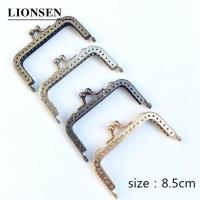 【CW】 LIONSEN 8.5cm square Metal Purse Frame Handle for Clutch Handbag Accessories Making Clasp Lock Antique balck