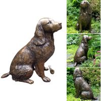 รูปปั้นสุนัขทำจากยางเรซินอุปกรณ์ตกแต่งสวนตุ๊กตาสุนัขสแปเนียลใช้ในสวนรูปปั้นสุนัข S08ของประดับตกแต่งกลางแจ้ง