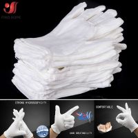 12 Pairs White Cotton Work Gloves Protective Work Jewelry Inspection Disposable Safety Glove Lightweight Household Cleaning Tool