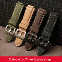 Nubuck สายนาฬิกาหนังแท้สำหรับนาฬิกา Timex T2N720 739 TW2T6300วง24*16มิลลิเมตรสายนาฬิกาข้อมือด้วยสกรูและเครื่องมือ