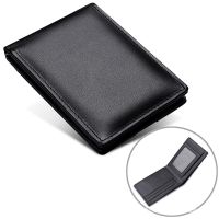 ZZOOI Minimalism Mini Wallet for Men Genuine Leather Wallet Credit Card Holder Man RFID Blocking  Mens money clip