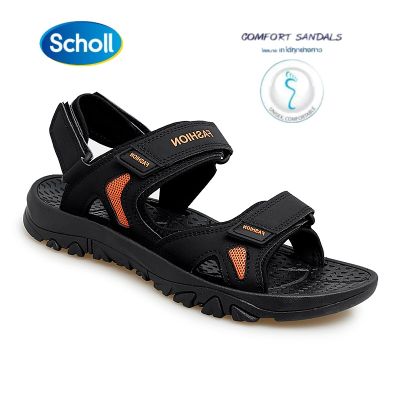 Scholl Mens Beach Sandals Fashion Plus Size：EU39-EU48 รองเท้าสกอลล์-ไบโอ เลสเตอร์ Lester รองเท้ารัดส้นผู้ชาย รองเท้าสุขภาพ Black รองรับอุ้งเท้า สำหรับภาวะเท้าแบน