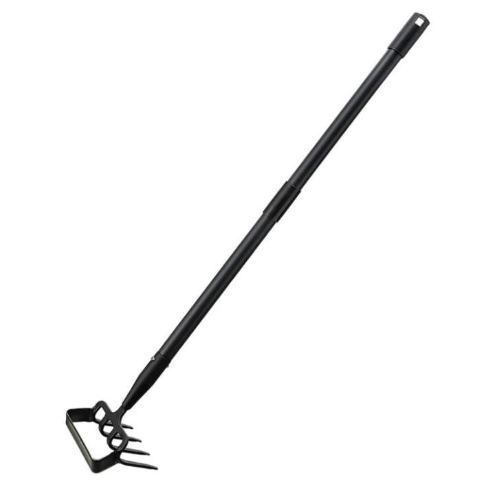 Garden Hand Rake Hoe Stainless Steel Hand Rake Soil Tiller with Long ...