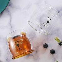 ZL❤ Lightweight Double-layer Glass Inner Vacuum Anti-scalding Bear Cup