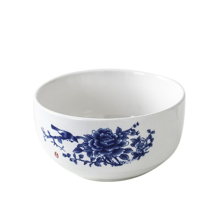 ชามเซรามิก-set-sendok-สีฟ้าและสีขาวชุดชามข้าวพอร์ซเลนของขวัญชามของขวัญบนโต๊ะอาหารอุปกรณ์เครื่องครัวชุดจานชามช้อนส้อมลายจีน