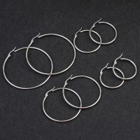 Small Big Circle Women Hoop Earrings Exaggerated Hoop Ear Loop Smooth Ring Round Earring Stainless Steel Jewelry Wholesale