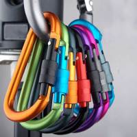 【Free-delivery】 Lixada mall 1ชิ้นอลูมิเนียม Carabiner D-แหวนคลิปตะขอปีนเขาพวงกุญแจไขควงล็อคอุปกรณ์เสริมปีนเขา