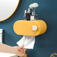 Creative Tissue Box Wall-mounted Bathroom Shelves Punch-free Kitchen Toilet Accessories Storage Box Paper Towel Holder New 2022