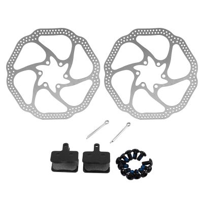 Bike Disc Brake Rotor and Bike Brake Pads Set,with 12 Bolts,Bike Disc Brake Lining Pads,for Road Bike,Mountain Bike,Etc