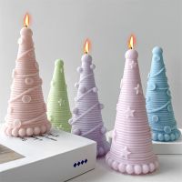 Candle Mold Silicone Christmas Decor Cake Making Mould Resin Cone Gift Gypsum Star Stripe Button