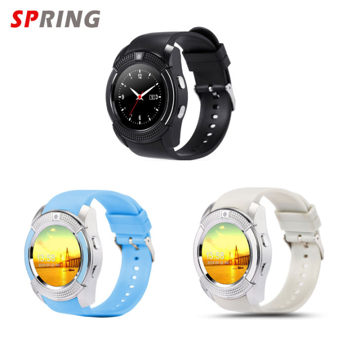 fast-delivery-v8-men-women-smart-watch-sleeping-monitoring-pedometer-with-1-22-inch-round-screen-hd-camera-fitness-watch