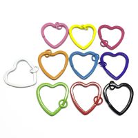 10pc/lot Heart shape colorful DIY Metal Key Holder Split Rings Unisex Keyring Keychain Accessories Keychain Making Accessories