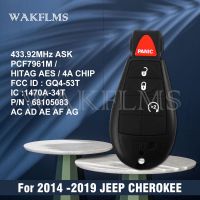 GQ4-53T 433MHz 7961M 4A Chip Fobik Remote Key For Jeep Cherokee 2014 2015 2015 2017 2018 2019 P/N 68105083 AC AD AF AG