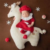 、‘】【= Photography Clothing Newborn Full Moon Photography Props Little Deer Baby Christmas Clothing Set