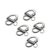 5PCS 316 Stainless Steel Quicke Release Fixed Bail Snap Shackle With Ring 35mm 52mm 69mm 96mm For Rigging Sailing Marine Boat