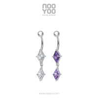 NooYoo จิวสะดือสำหรับผิวแพ้ง่าย Kite 6/5 mm Cubic Zirconia Amethyst