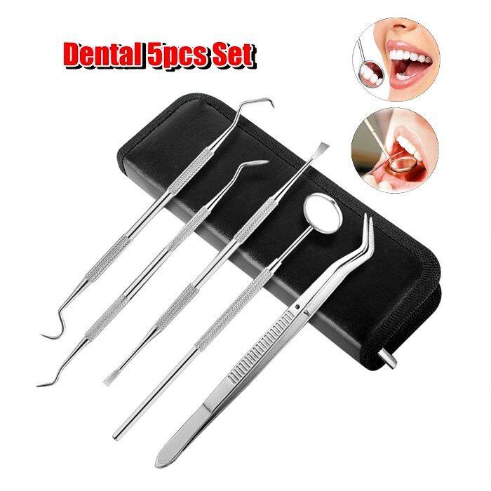 Dental Tools, 5 Pack Teeth Cleaning Tools Set Stainless Steel with