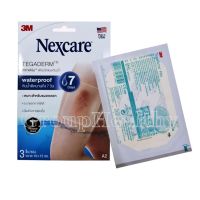 3M Nexcare Tegaderm A2 แผ่นเทปใสปิดแผลกันน้ำ ขนาด 10ซม. x 12ซม.3 แผ่น 1 ซอง