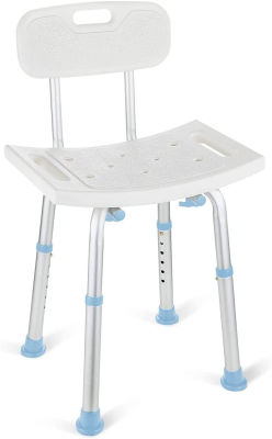 OasisSpace Bathtub Adjustable Shower Chair, Bath Stool with Removable Back 300lbs - Tool Free Anti-Slip Bench Bathtub Stool for Elderly, Senior, Handicap &amp; Disabled