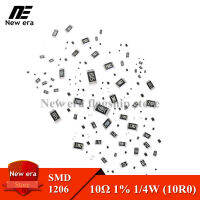 100Pcs 1206ตัวต้านทาน SMD 10Ω (10R0) 1/4W 0.25W ± 1% 10R 10ohm RC1206FR-0710RL ตัวต้านทานชิป