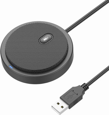 Bonke Upgraded USB Conference Microphone for Computer, 360° Omnidirectional Condenser Mic with Mute Key, Great for Video Conference, Gaming, Chatting, Skype, Plug &amp; Play, Windows macOS, Ideal for Gift